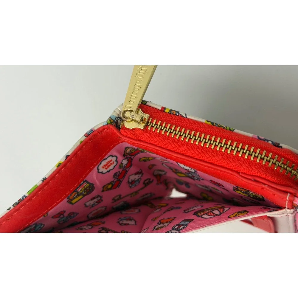 Loungefly‎ Sanrio Hello Kitty Popcorn Stand Bifold Wallet Carnival Red